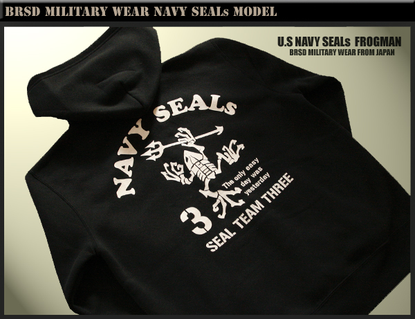 NAVY SEALs　TEAM3 パーカー　    ☆再入荷☆ BLACK
