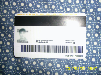 米軍 ID card