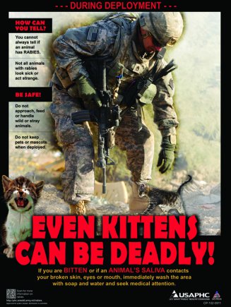 狂犬病：米陸軍ポスター。