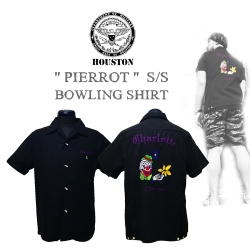 ポルタアンドゲートPORTAANDGATEヒューストン【HOUSTON】PIERROT S/S BOWLING SHIRT (ピエロデザイン半袖ボーリングシャツ)送料無料01