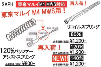 東京マルイGBB M4 MWS 対応パーツ各種　続々入荷中♡