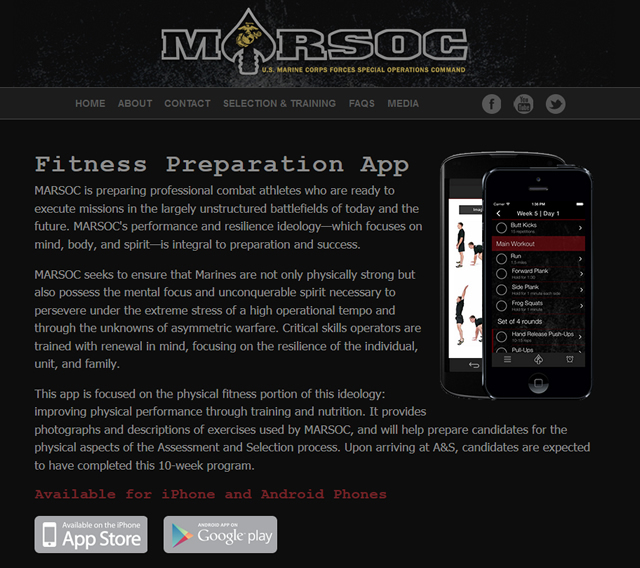 MARSOC 開発協力のスマホ用無料アプリ「Fitness Preparation」が配信開始 MARSOC 開発協力のスマホ用無料アプリ「Fitness Preparation」が配信開始