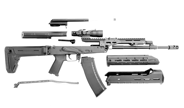 カラシニコフの銃身をフルフロートにする改造キット「SAG AK CHASSIS MK2」