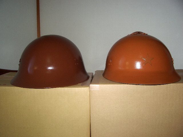 中田商店製？　複製　日本陸軍　旧型鉄帽（星型通気孔型）