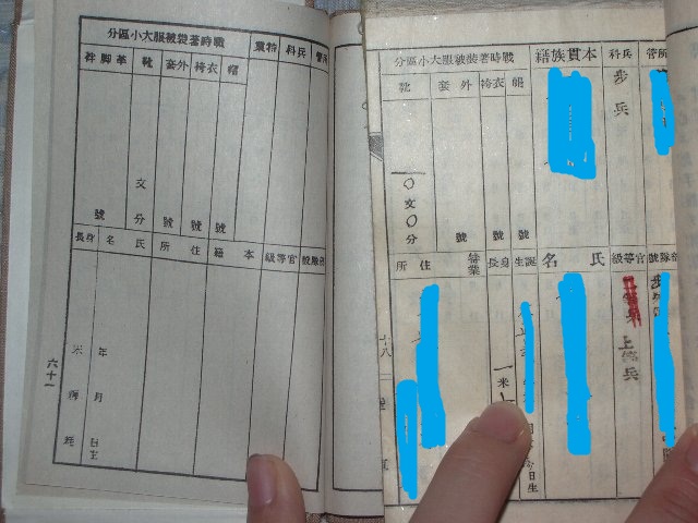 複製　日本軍　軍隊手帳　召集令状付き