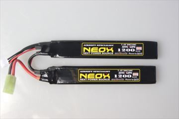 電動ガン バッテリー NEOX Lipo7.4v 40C 1200mAh セパレート