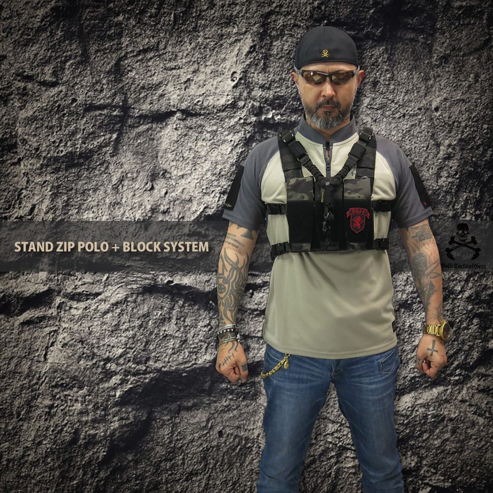 STAND ZIP POLO + BLOCK SYSTEM