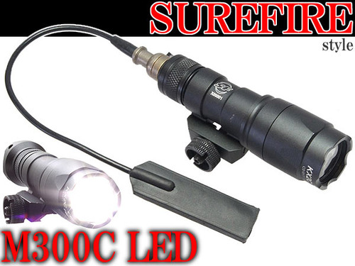 SUREFIREタイプ M300C ミニスカウトライトレプリカ 高光度LED (プッシュスイッチ付)