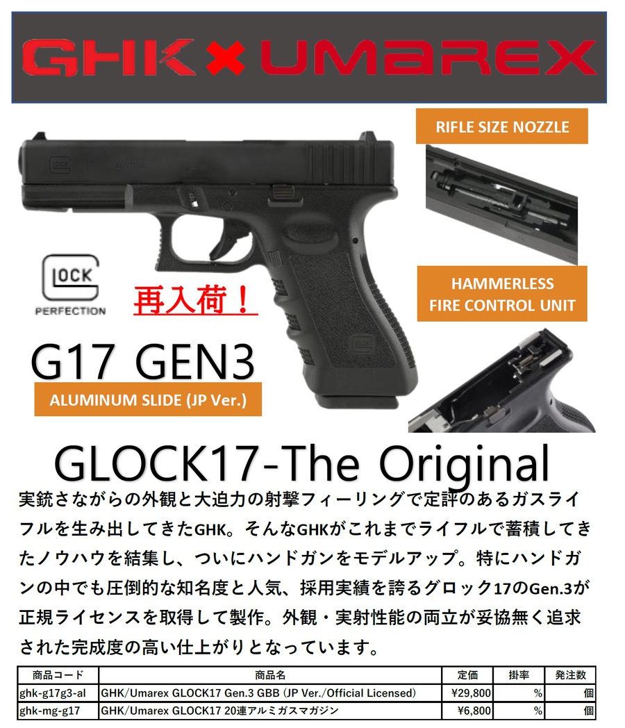 リアルなトリガープル！GHKのGlock17再販！