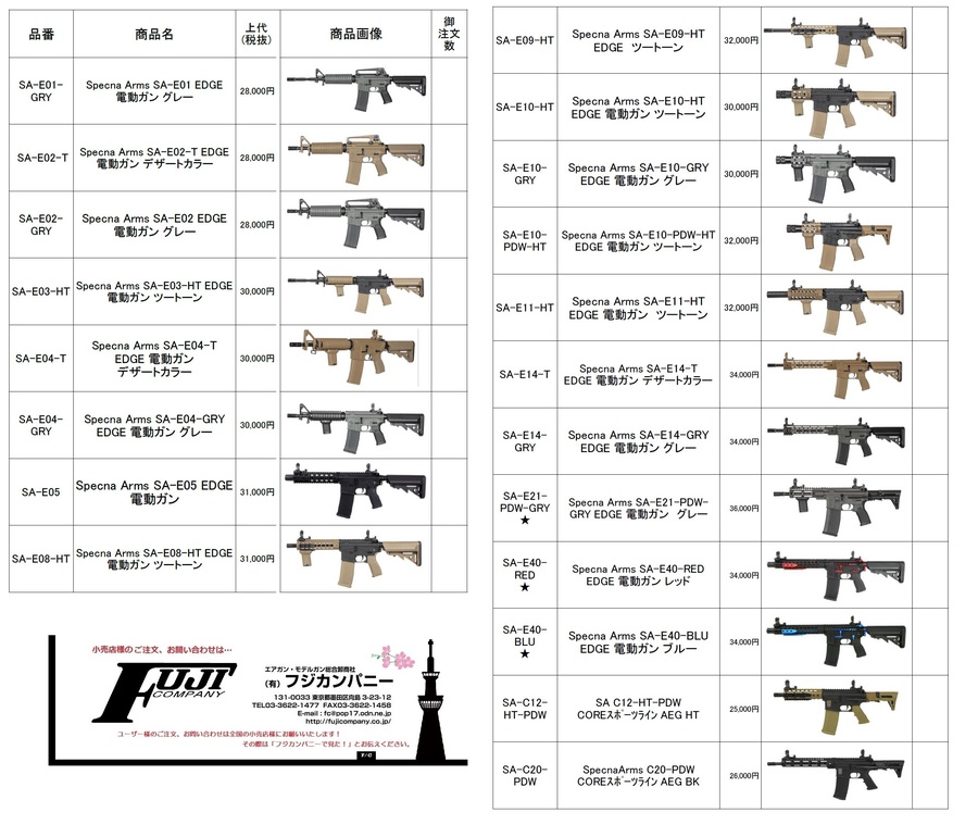 Specna Arms社製　電動ガン　EDGE & COREシリーズのご案内