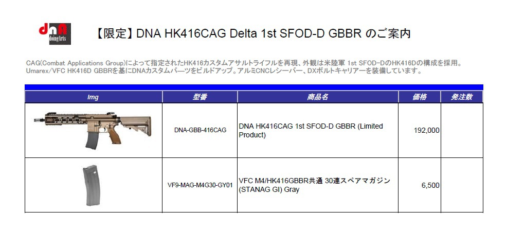 HK416 CAG 1st SFOD-D GBBR！！