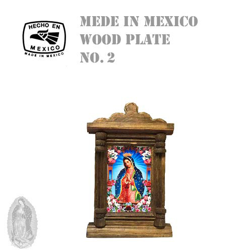 MADE IN MEXICO MARIA WOOD PLATE CROSS(十字架/クロス/メキシコ製/マリア/ウッドプレート/額/絵画//グアダルーペ聖母)03
