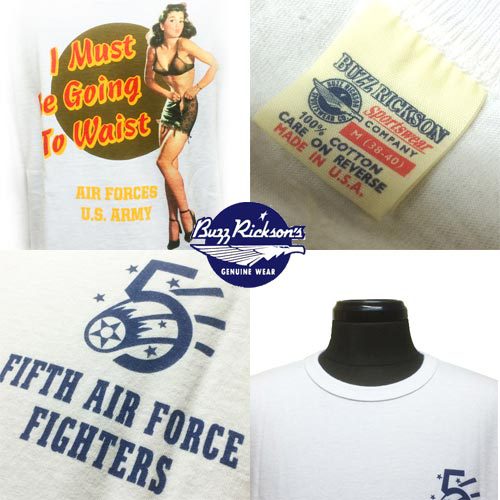 ポルタアンドゲートPORTAANDGATEバズリクソンズ【BAZZRICKSONS 】GILELVGREN FIFTH AIRFORCE FIGHTERS L/ST-SHIRTS(ジルエルブグレン長袖 Tシャツ)送料無料3