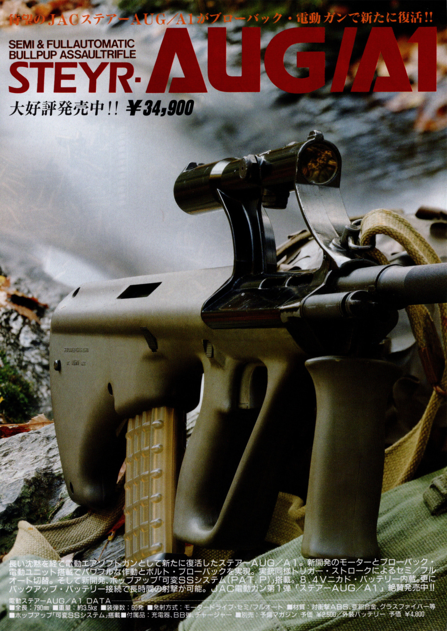 ミリタリーアーカイブ:Gun 1994年2月号 JAC 電動ガン ステアーAUG/A1