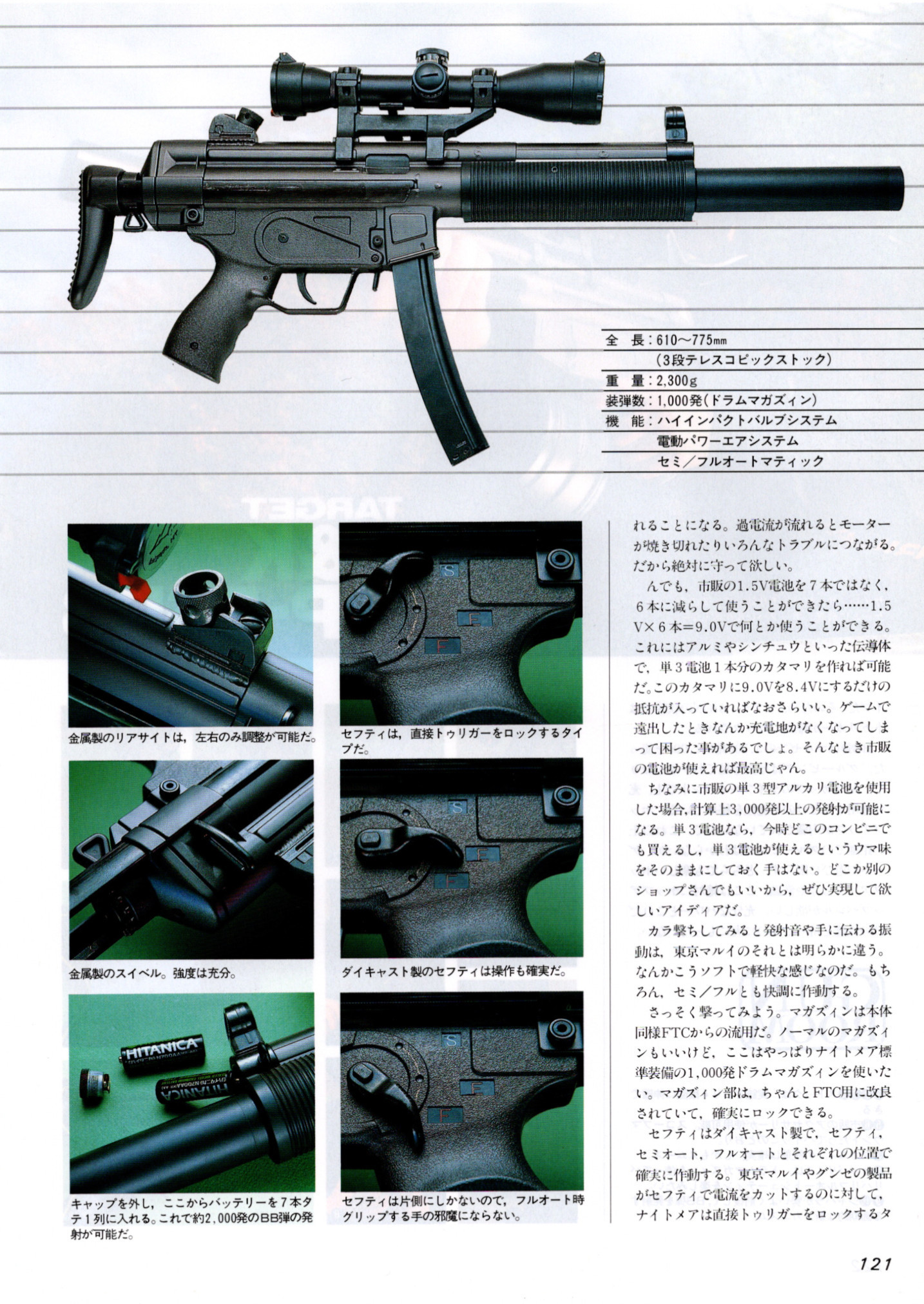 ミリタリーアーカイブ:コンバットマガジン 1994年3月号 ターゲット 電動ガン H&K MP5 SD3