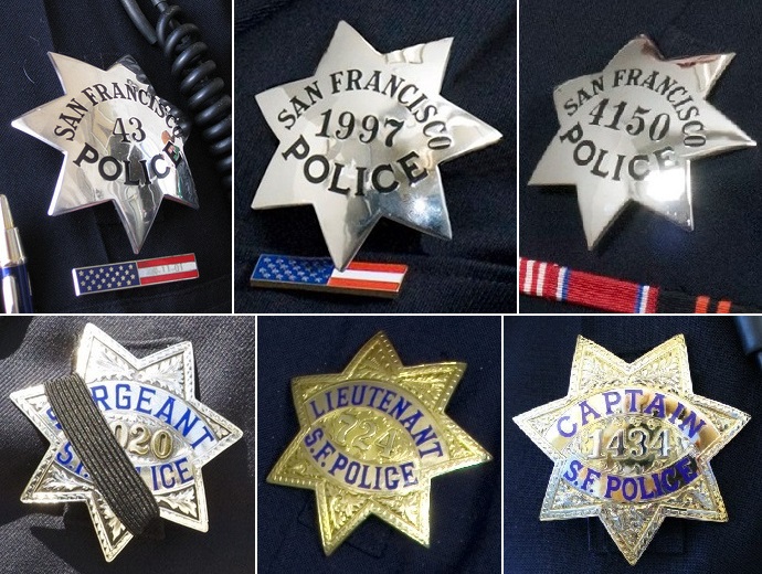 刑事ナッシュ・ブリッジス ポリスバッジ SFPD サンフランシスコ市警-