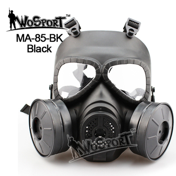 WoSporT M04ガスマスクタイプ 電動ツインファン付 フェイスマスク BK