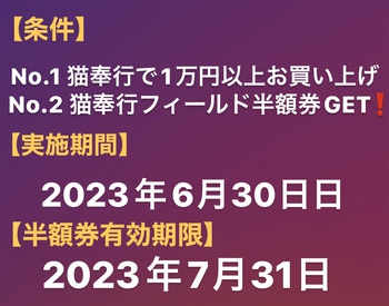 え！？フィールド半額券！？？？