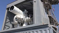 USS ポンスに搭載された試作レーザー兵器システムの、発射デモンストレーション動画