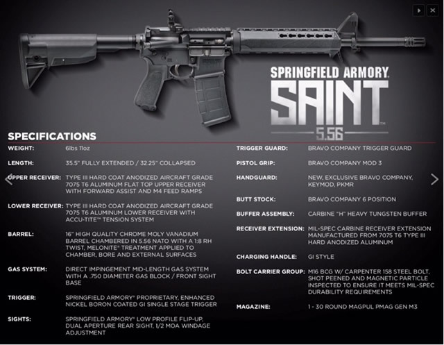 Springfield ArmoryからARクローン「SAINT 5.56」がリリース