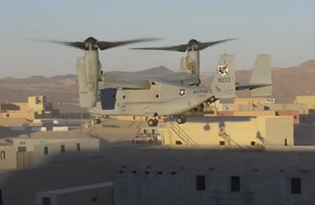 米海兵隊 MV-22 Osprey を使った大使館 救援訓練