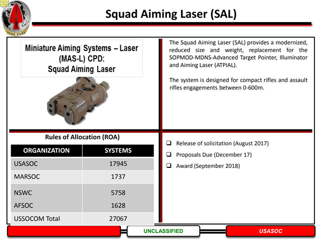 米軍特殊部隊向け「分隊照準レーザー（SAL）」にL3インサイト提案の『NGAL』が採用
