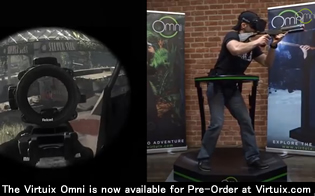 Virtuix Omni を使った人気ミリタリー FPS ゲームのプレイ映像