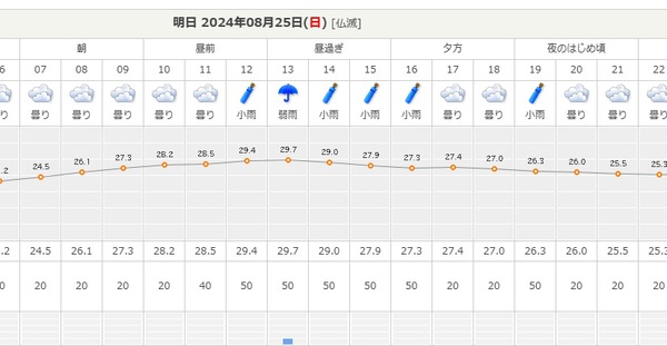 ８月２５日中止です