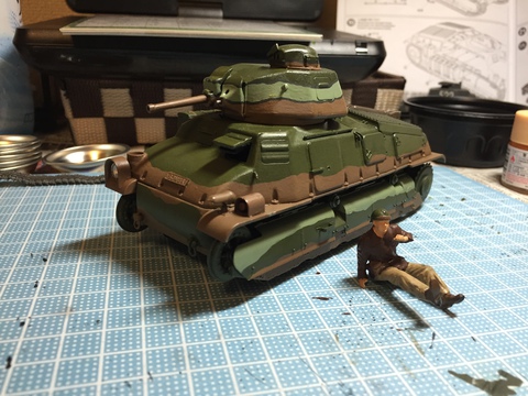 【プラモ】1/35 ソミュアS35騎兵戦車 第17竜騎兵連隊 タミヤ