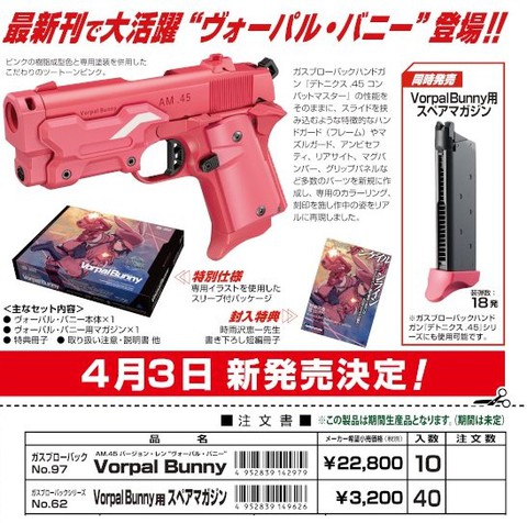 サバイバルゲームフィールド ユニット:AM .45 バージョン・レン “ヴォーパル・バニー”発売決定！！