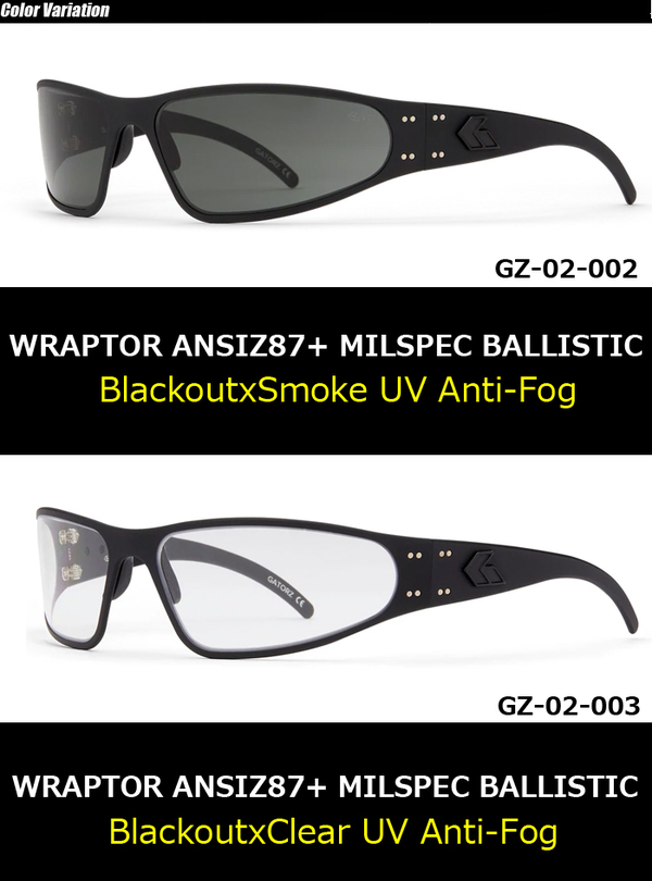 SWAT「GATORZ WRAPTOR ANSIz87+ MILSPEC BALLISTIC UV Anti-Fog」