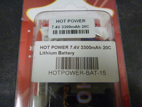 HOT POWER製 7.4V 3300mAh 20C Li-Poバッテリー