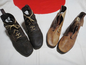 旧日本軍　実物　昭５式編上靴　について！　やはり減っていますね。